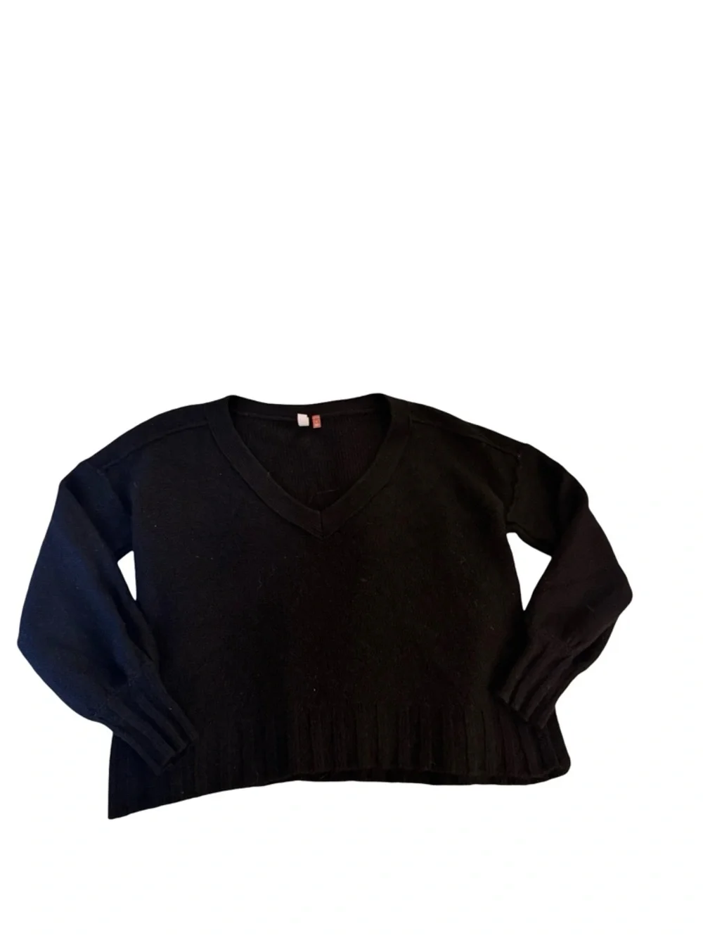Anthropologie Pilcro Black Deep V Neck Knit Long sleeves Sweater Size S